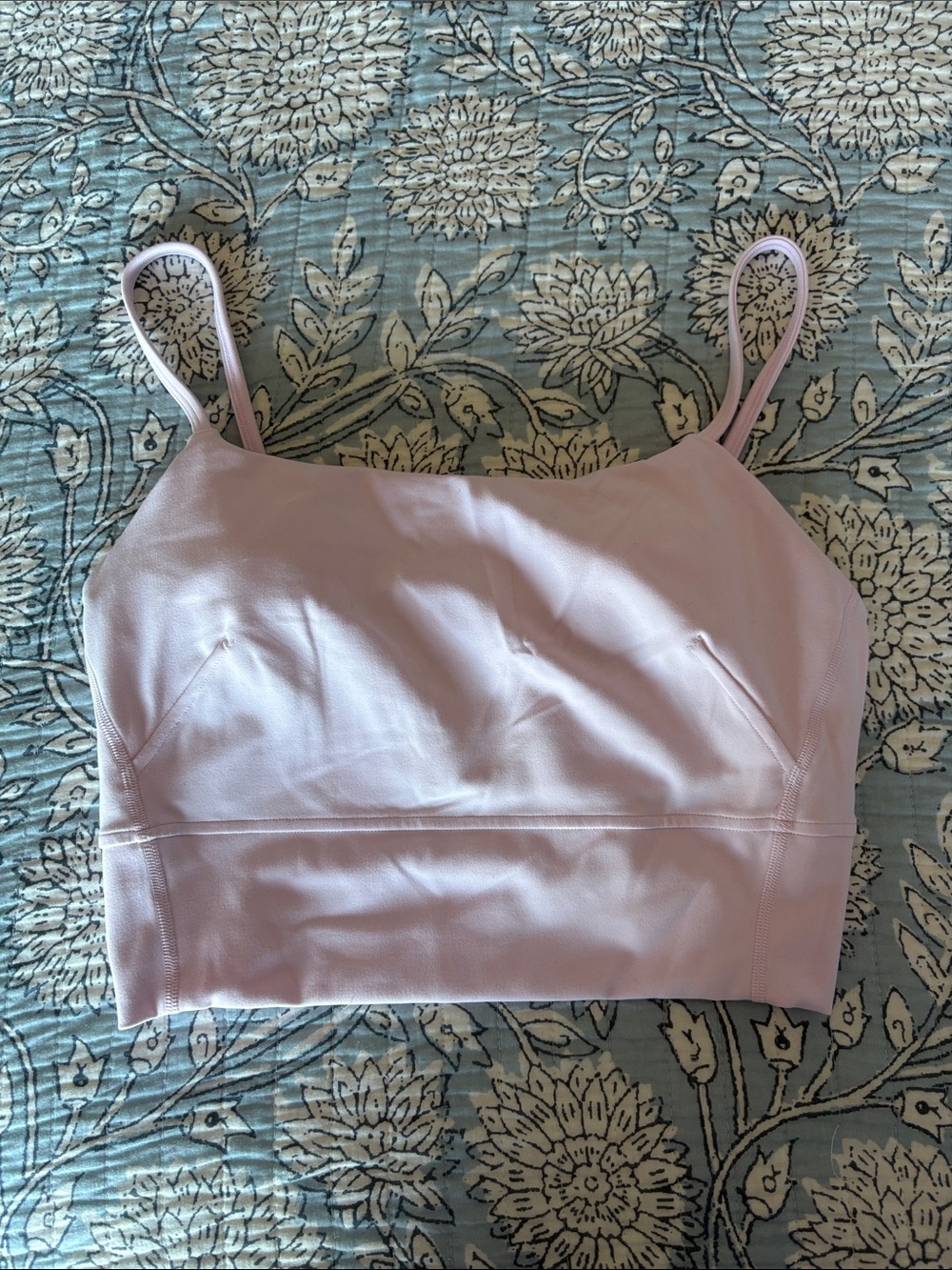 Wunder Train Tank Top size 8 Slim Strappy Crop Top in Light Pink